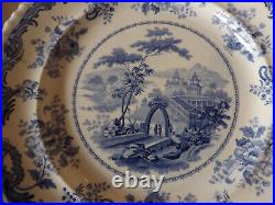 Set of 8 19th Century Pearlware Blue & White Transfer Chinese Marine Plates
