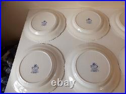 Set of 8 19th Century Pearlware Blue & White Transfer Chinese Marine Plates