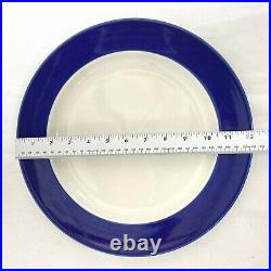 Set of 8 VTG Homer Laughlin EEC 12 1/4 Large Chop Charger Plate White Blue Band