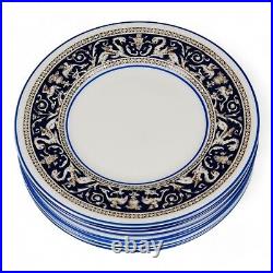 Set of 8 Wedgwood Florentine Dark Cobalt Blue Bread Plates 6