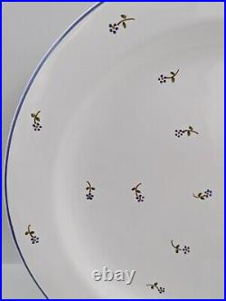 Set of 8 White with Blue Flowers Dinner Plates / Chargers 12 WS Made in Hungary
