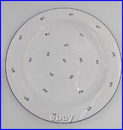 Set of 8 White with Blue Flowers Dinner Plates / Chargers 12 WS Made in Hungary