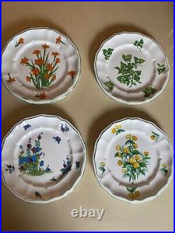 Set of Four Staffordshire Floral 8.5 Dessert/Salad Plates