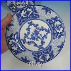 Set of Two Blue and White Tiffany & Co Delft Salad or Dessert Plates 8¼ inches