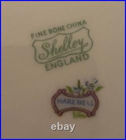 Shelley Harebell Dinner Plate (s) Oleander Shape Blue Flowers