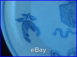 Signed Qianlong Blue-White Antique Dish