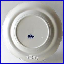 Six (6) Antique Spode Blue Tower Gadrooned Dinner Plates Blue And White English