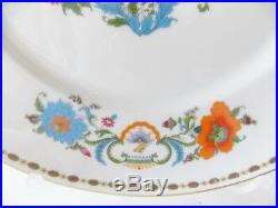 Six Magnificent Vieux Chine French Limoges Dinner Plates Orange Blue White