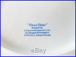 Six Magnificent Vieux Chine French Limoges Dinner Plates Orange Blue White