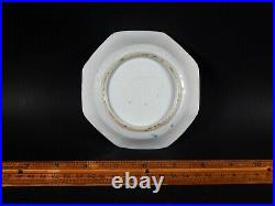 Small Antique Chinese Ming Transitional Blue White Octagonal Saucer Dish 17th C