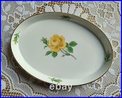 Small Meissen Covered Dish Decor Yellow Rose with Gold Trim 1. Choice