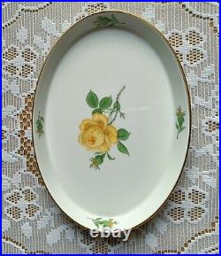 Small Meissen Covered Dish Decor Yellow Rose with Gold Trim 1. Choice