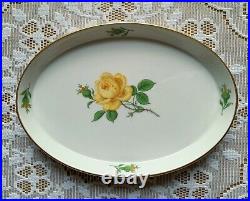 Small Meissen Covered Dish Decor Yellow Rose with Gold Trim 1. Choice