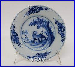 Splendid Antique 18thC Dutch Delft Pottery Blue & White Plate Dish