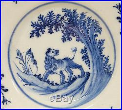 Splendid Antique 18thC Dutch Delft Pottery Blue & White Plate Dish