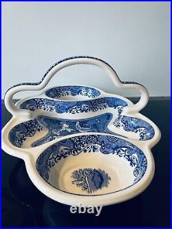 Spode 200th Anniversary Blue Italian Strawberry Basket Tray