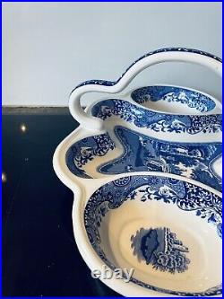 Spode 200th Anniversary Blue Italian Strawberry Basket Tray