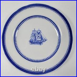 Spode Blue Clipper 6.25 inch Bread & Butter Plate Nautical Ship Brig Lot of 4