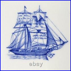 Spode Blue Clipper 6.25 inch Bread & Butter Plate Nautical Ship Brig Lot of 4