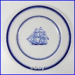 Spode Blue Clipper 7.5 inch Salad Plate Nautical Ship George of Salem Lot of 4