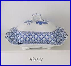 Spode Blue Geranium Covered Vegetable Dish/Tureen, Blue & White plus Cover, RARE