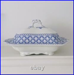 Spode Blue Geranium Covered Vegetable Dish/Tureen, Blue & White plus Cover, RARE