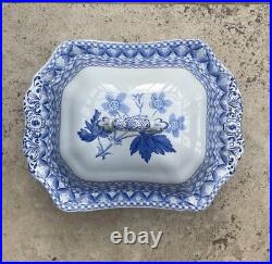 Spode Blue Geranium Covered Vegetable Dish/Tureen, Blue & White plus Cover, RARE