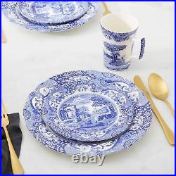 Spode Blue Italian 12 Piece Set Dinner, Side Plates & Mugs x4 Blue White UK Made