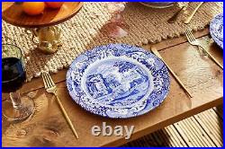 Spode Blue Italian 27cm Ceramic Plates Set 4 Blue & White Made In England UK