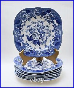 Spode Blue Room British Flowers Poppy Buffet/Dessert Plates (8) Made In England