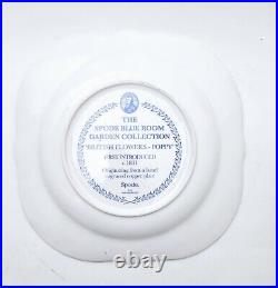 Spode Blue Room British Flowers Poppy Buffet/Dessert Plates (8) Made In England