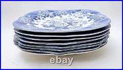 Spode Blue Room British Flowers Poppy Buffet/Dessert Plates (8) Made In England