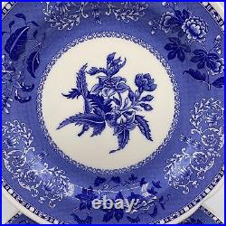 Spode Blue Room Camilla Dinner Plates 10.5 Lot Of 4 Floral Blue White England
