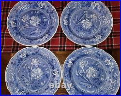 Spode Blue Room Collection 4 Dinner Plates Botanical Made In England New