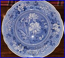 Spode Blue Room Collection 4 Dinner Plates Botanical Made In England New