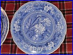 Spode Blue Room Collection 4 Dinner Plates Botanical Made In England New