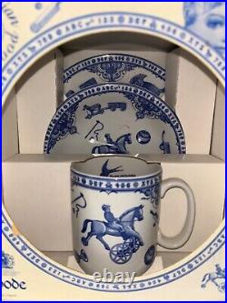 Spode Blue & White Edwardian Childhood Breakfast Set Mug Bowl & Plate