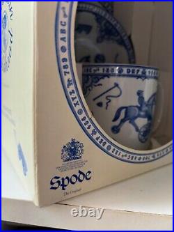 Spode Blue & White Edwardian Childhood Breakfast Set Mug Bowl & Plate