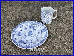 Spode Classic Pooh Discovery Disney Blue White Plate & Cup Winnie The Pooh 2003