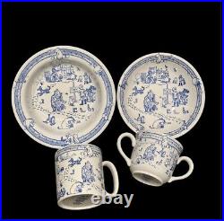 Spode Classic Pooh Discovery set 4 of blue and white mugs and bowls
