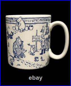 Spode Classic Pooh Discovery set 4 of blue and white mugs and bowls