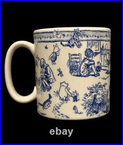 Spode Classic Pooh Discovery set 4 of blue and white mugs and bowls