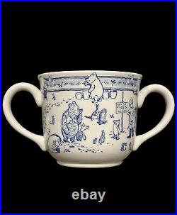 Spode Classic Pooh Discovery set 4 of blue and white mugs and bowls