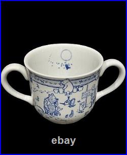 Spode Classic Pooh Discovery set 4 of blue and white mugs and bowls