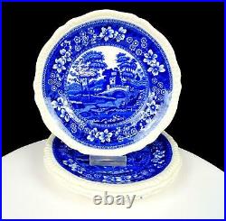 Spode Copeland Gardoon Blue Spodes Tower 4 Pc 10 3/4 Dinner Plates 1903