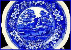 Spode Copeland Gardoon Blue Spodes Tower 4 Pc 10 3/4 Dinner Plates 1903