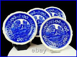 Spode Copeland Gardoon Blue Spodes Tower 4 Pc 10 3/4 Dinner Plates 1903