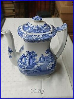 Spode England Italian Blue & White Large 9 High Coffee Pot (3)