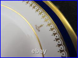 Spode Knightsbridge Cobalt Blue Pair Tea Plates Shaw Family Crest Coat of Arms