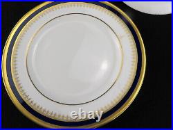 Spode Knightsbridge Cobalt Blue Pair Tea Plates Shaw Family Crest Coat of Arms